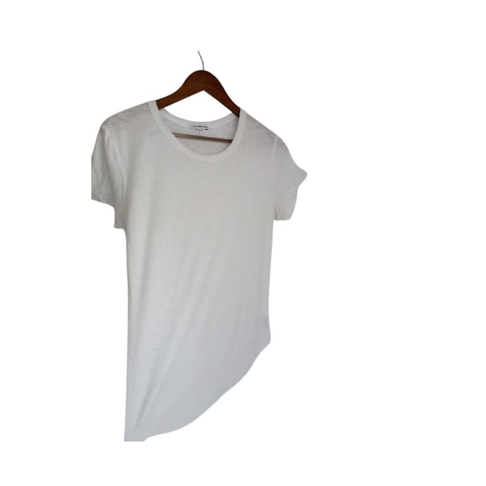 James Perse White Slub Crew Neck Tee Shirt Sz 3 L Minimalist Basic Luxe NWOT $95